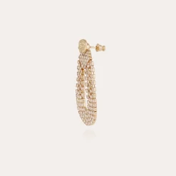 Boucles d'oreilles Trevise strass dorées