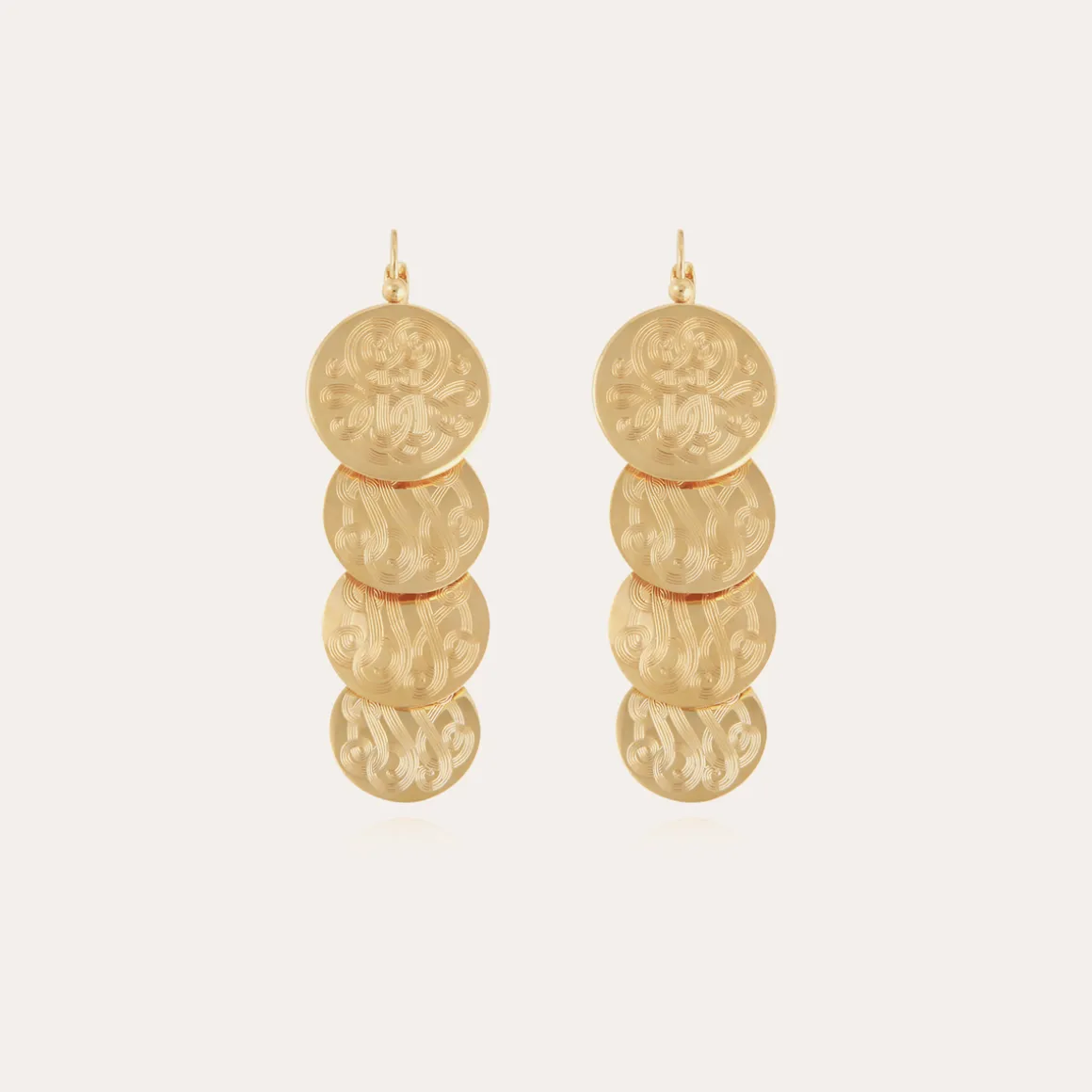 Boucles d'oreilles Very Diva quadruple petit modèle dorées