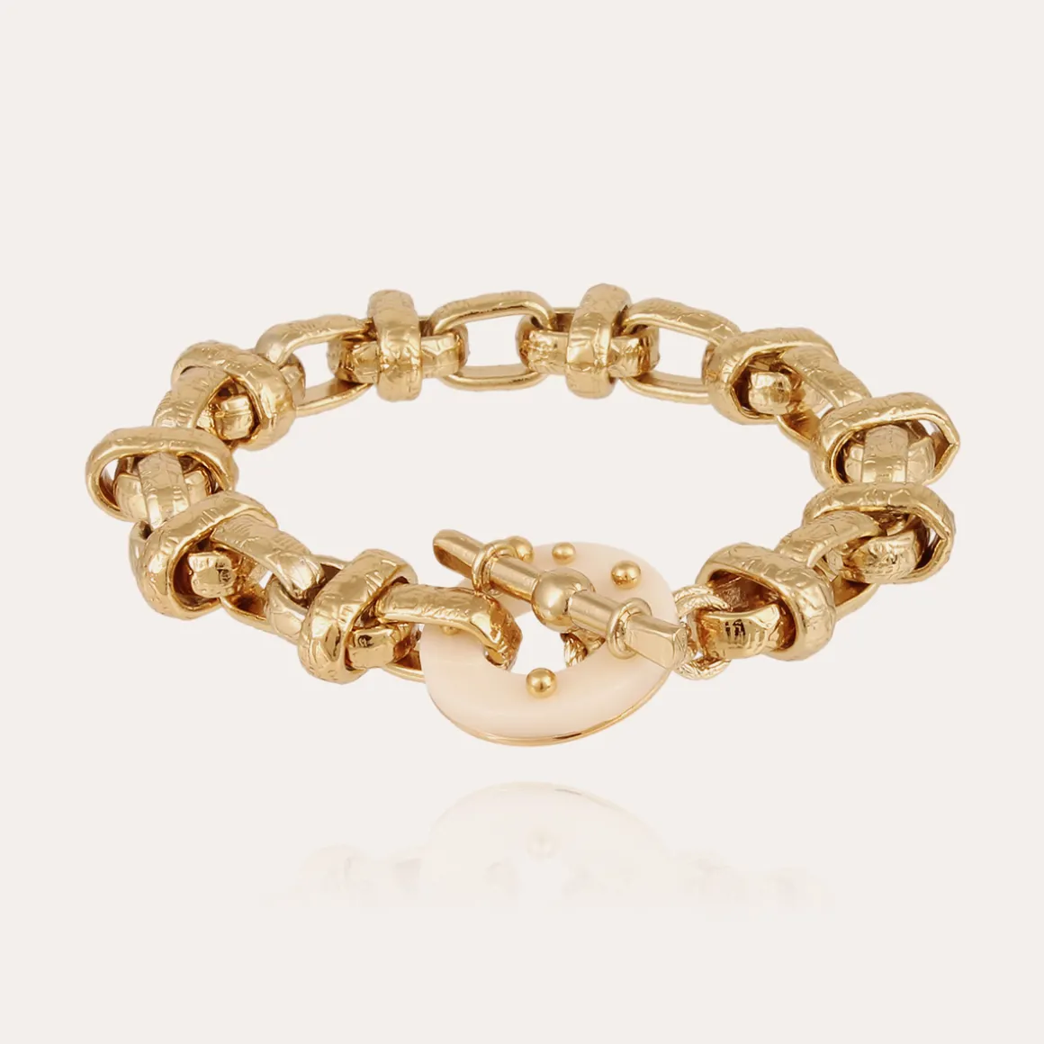 Bracelet Adrian acétate doré - Ivoire