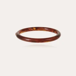 Bracelet Caftan acétate doré - Marron