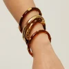 Bracelet Caftan Meknes acétate doré - Marron