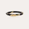 Bracelet Cobra jonc acétate doré - Noir