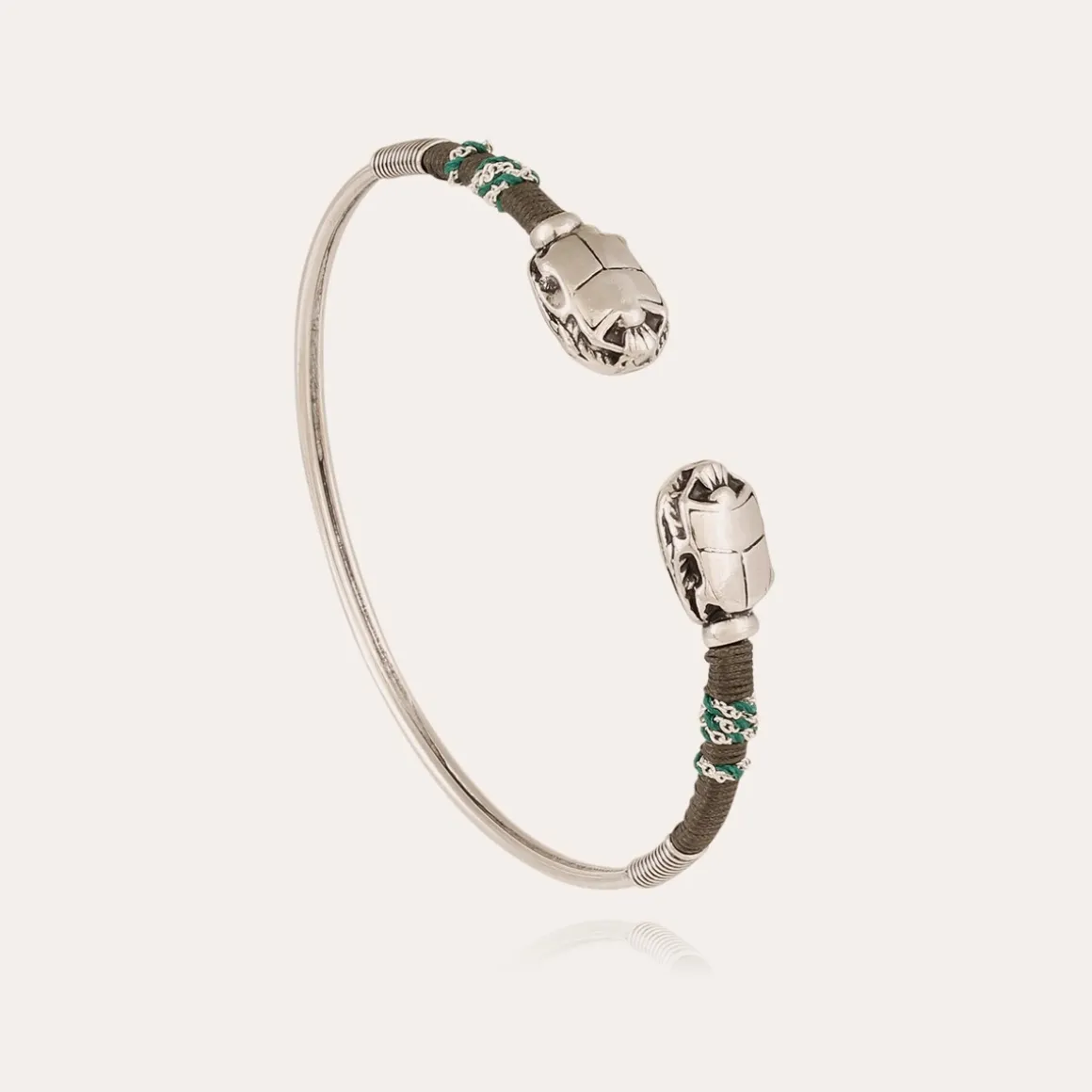 Bracelet Duality Scaramouche grand modèle argenté