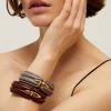 Bracelet Ecume acétate doré - Gris
