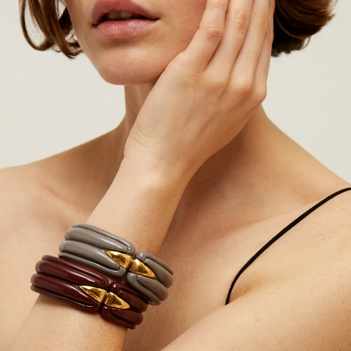 Bracelet Ecume acétate doré - Pourpre