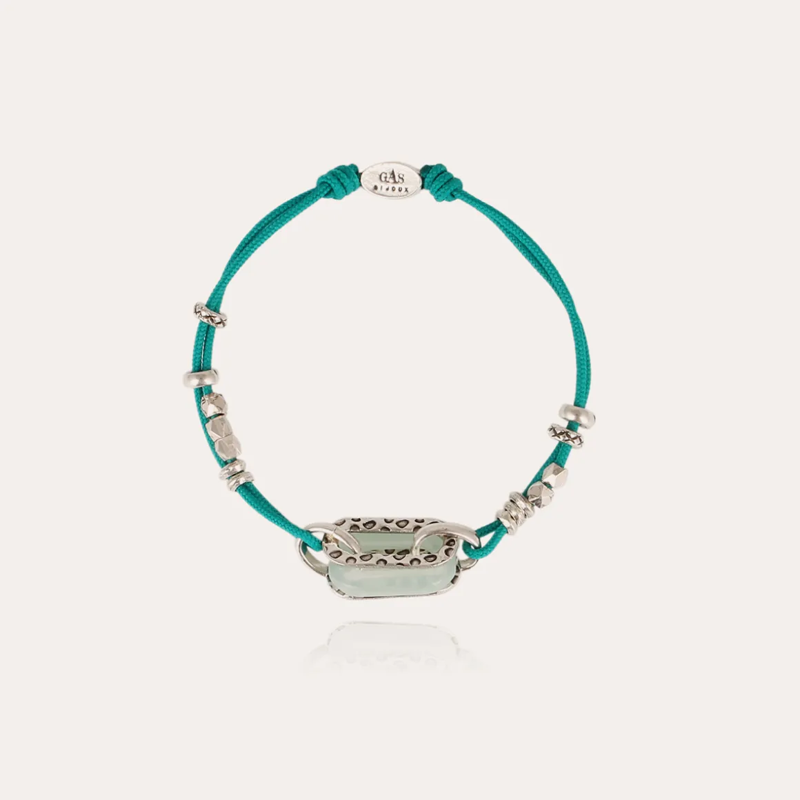 Bracelet Escale acétate argenté - Bleu acqua