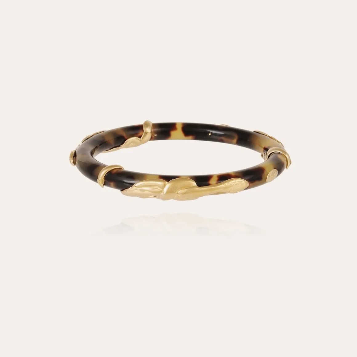 Bracelet jonc Cobra acétate doré - Écaille