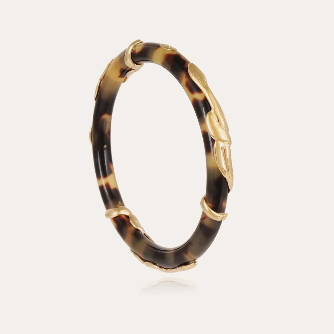 Bracelet jonc Cobra acétate doré - Écaille