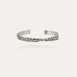 Bracelet jonc Liane croisé argenté