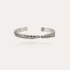 Bracelet jonc Liane croisé grand modèle argenté
