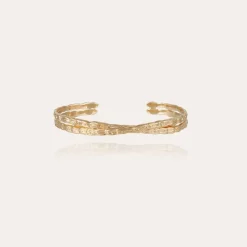 Bracelet jonc Liane croisé mini doré