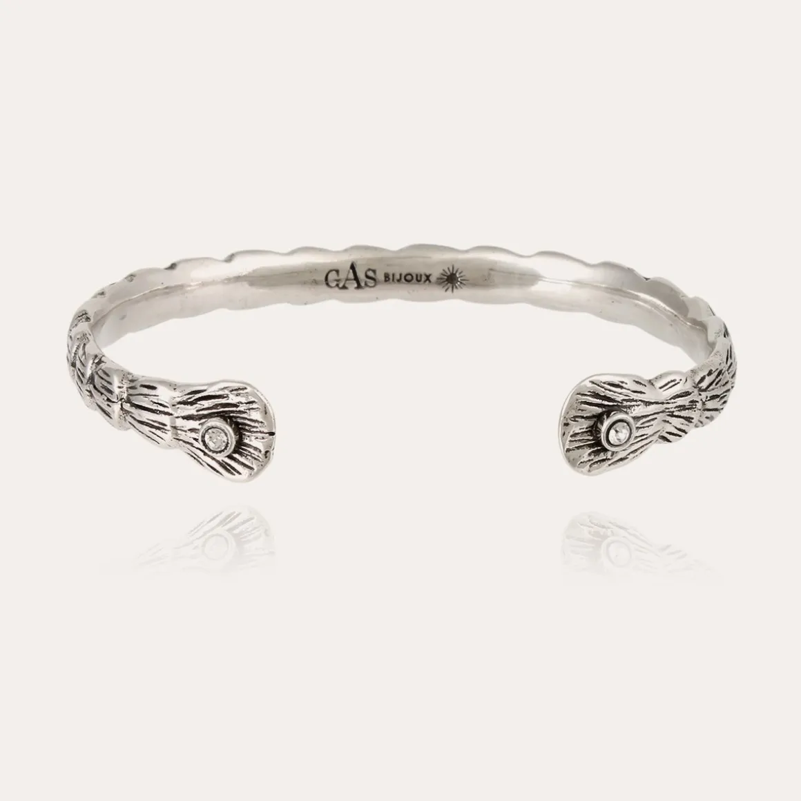 Bracelet jonc Liane Serti argenté