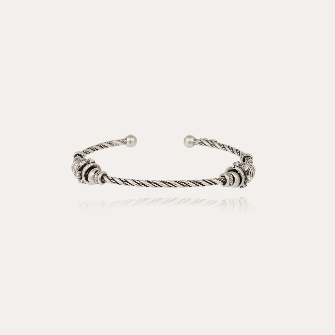 Bracelet jonc Torsade 2 petit modèle argenté