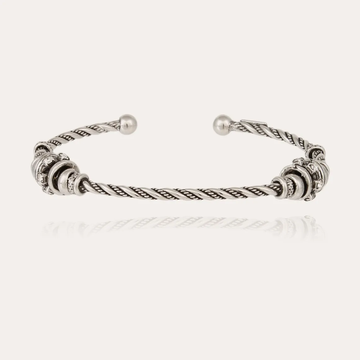 Bracelet jonc Torsade 2 petit modèle argenté