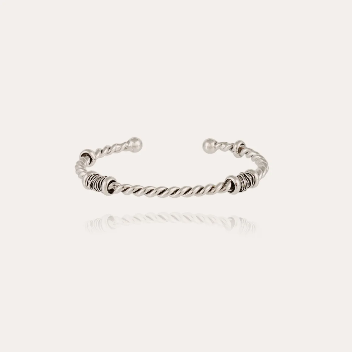 Bracelet jonc Torsade argenté