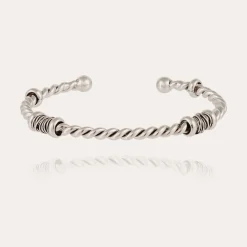 Bracelet jonc Torsade argenté