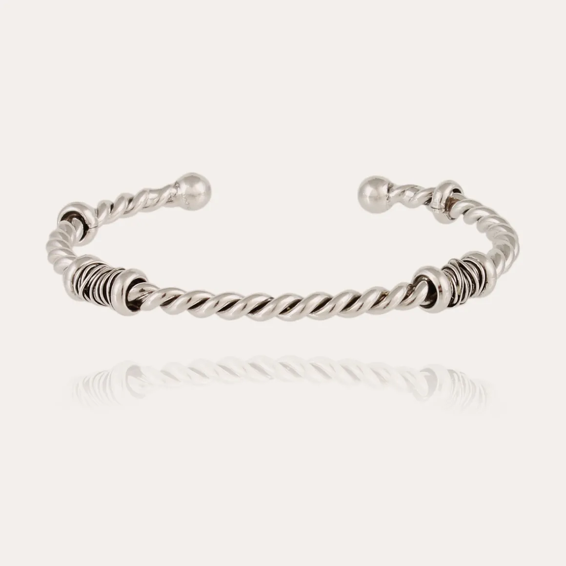Bracelet jonc Torsade argenté