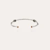 Bracelet Jonc Torsade cabochons petit modèle argenté