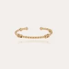 Bracelet jonc Torsade grand modèle doré