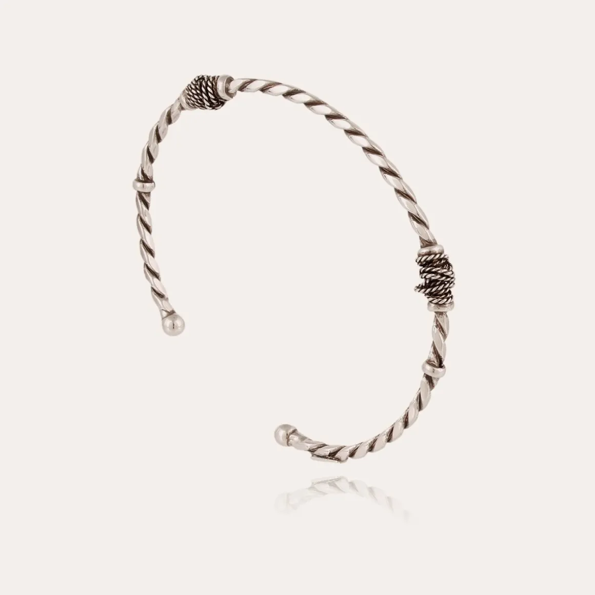 Bracelet jonc Torsade petit modèle argenté