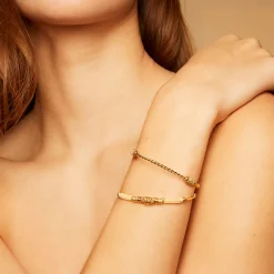 Bracelet jonc Torsade petit modèle doré