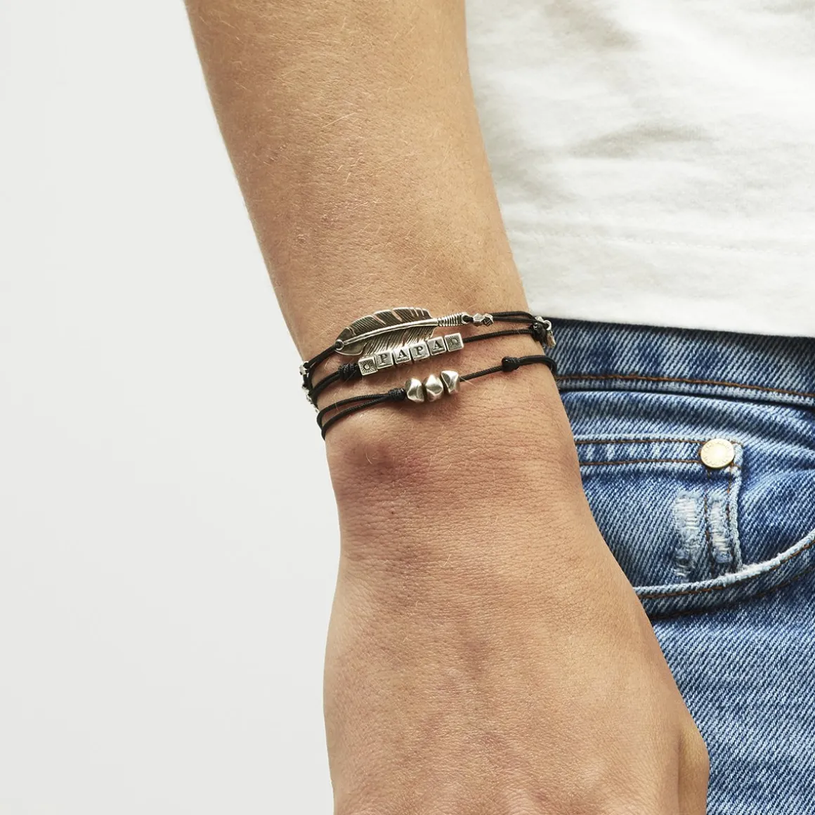 Bracelet Penna grand modèle argenté