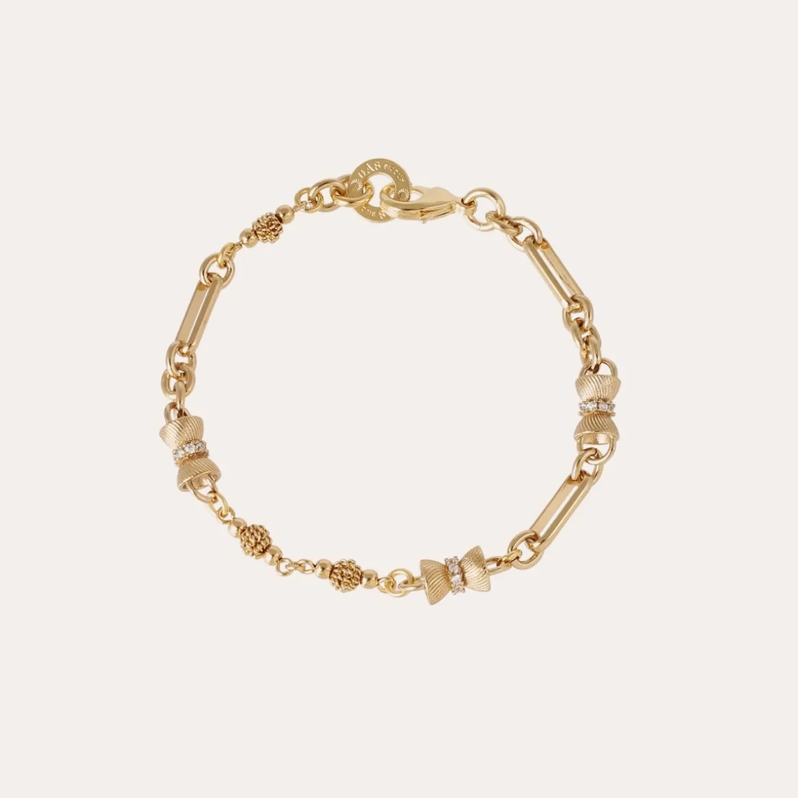 Bracelet Pompadour strass doré