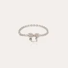 Bracelet Riviera Fleur petit modèle finition rhodium - Zircone