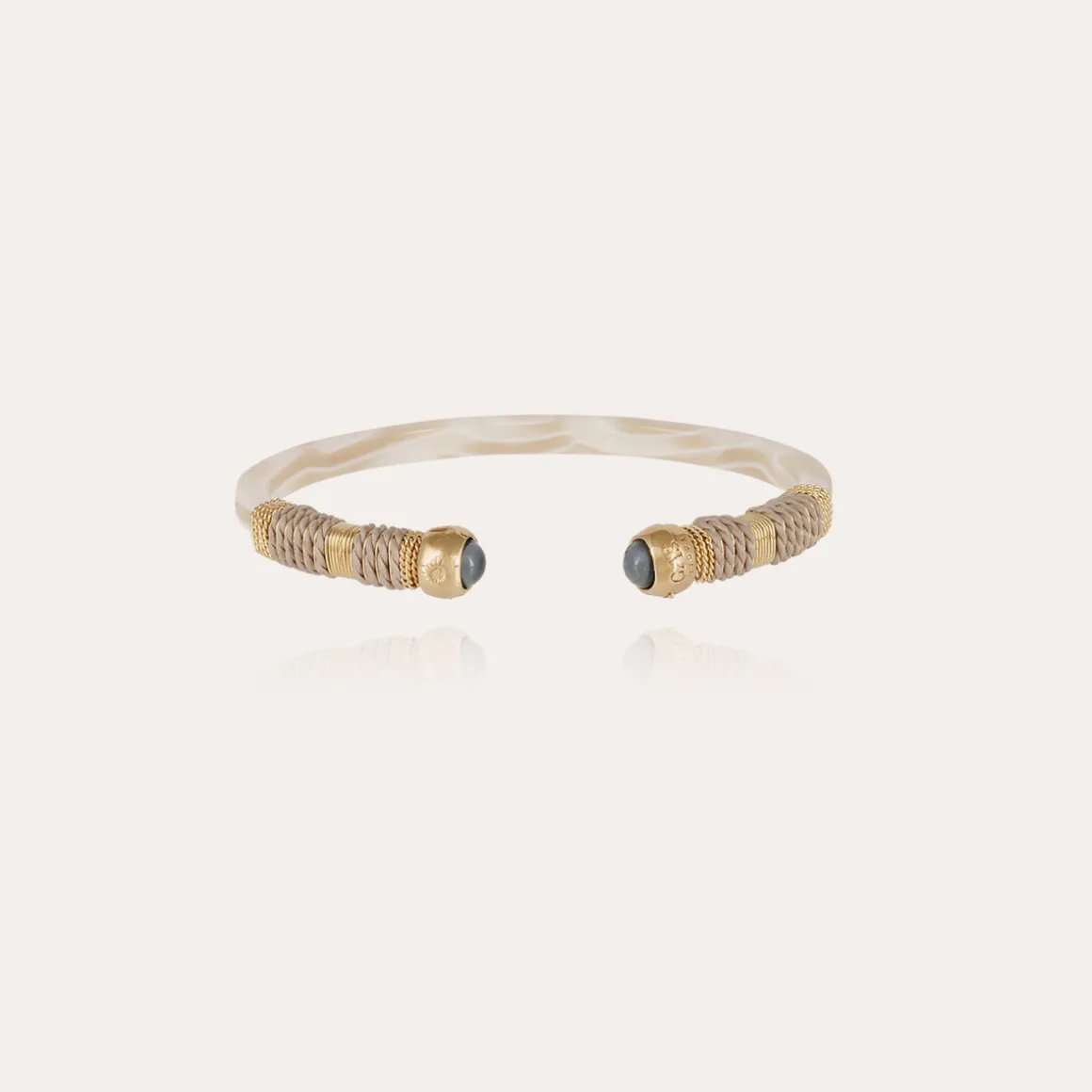 Bracelet Sari Bis acétate doré - Ivoire