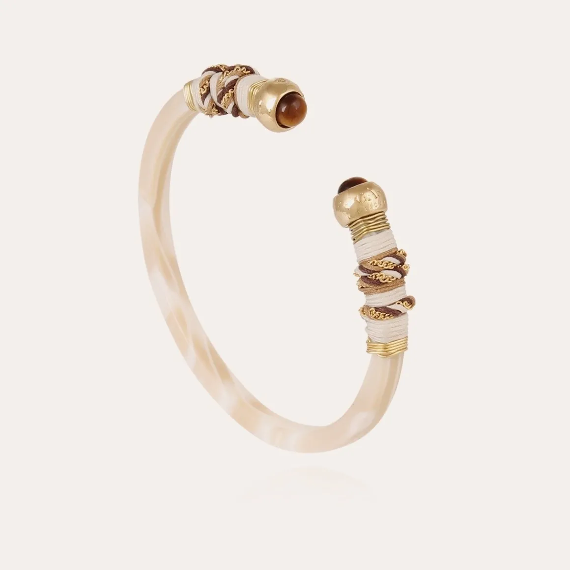 Bracelet Sari Bis acétate doré - Ivoire
