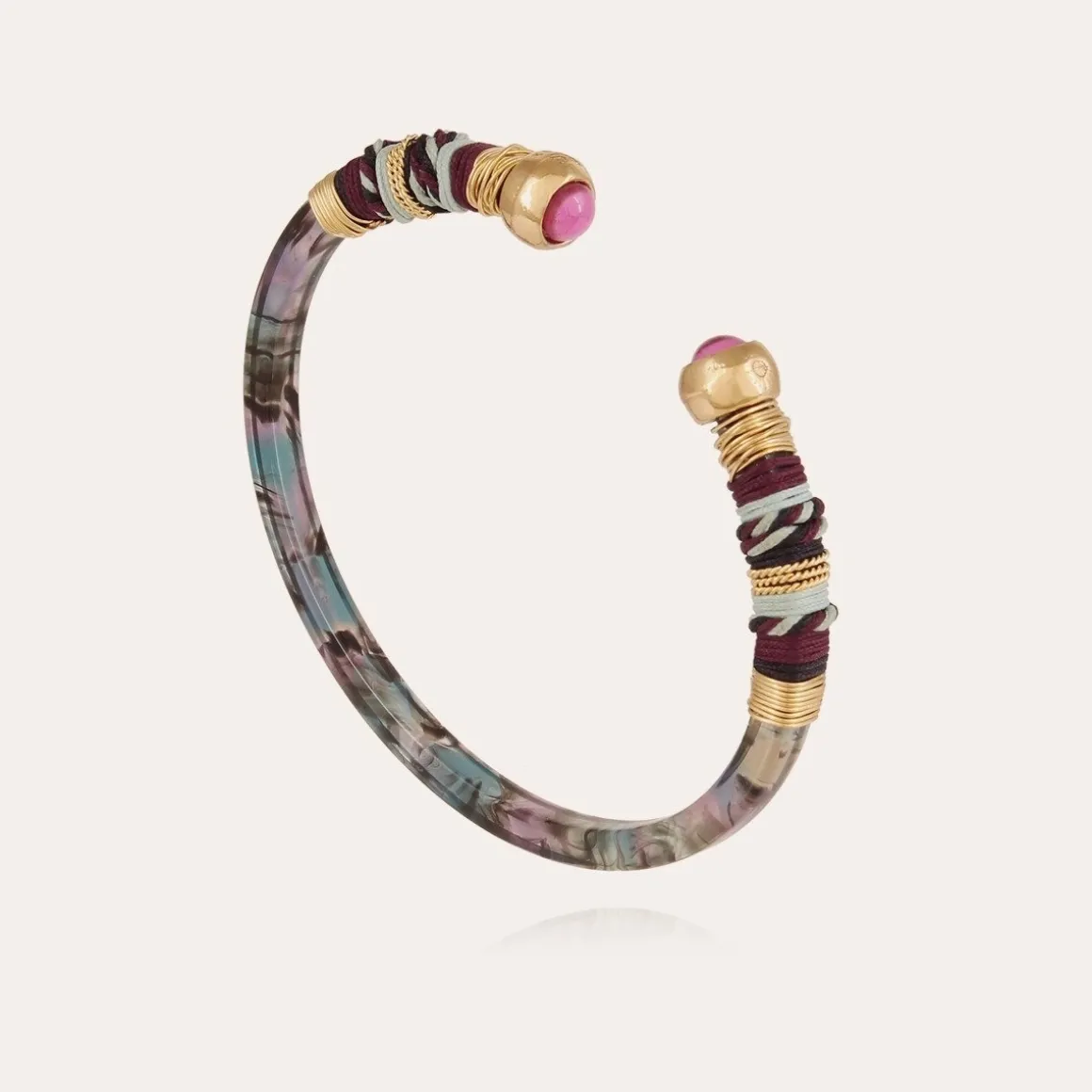 Bracelet Sari Bis acétate doré - Multico gris