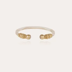 Bracelet Sari Bis strass acétate doré - Ivoire