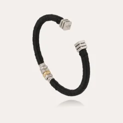 Bracelet Sari emballé grand modèle argenté