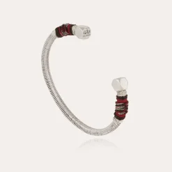 Bracelet Sari grand modèle argenté
