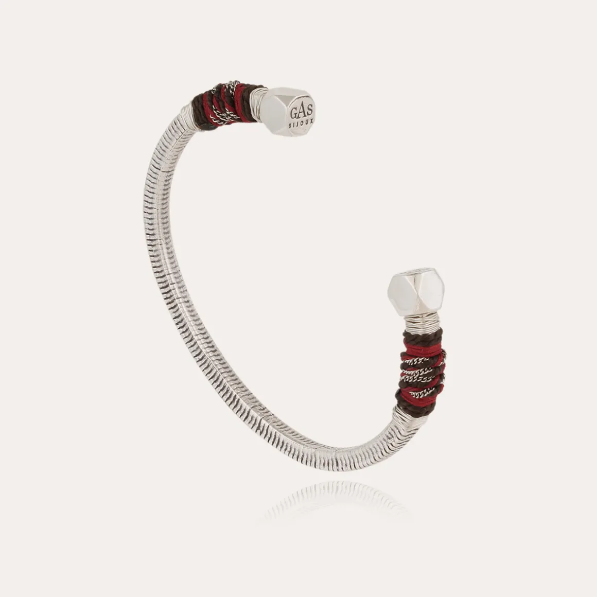 Bracelet Sari grand modèle argenté