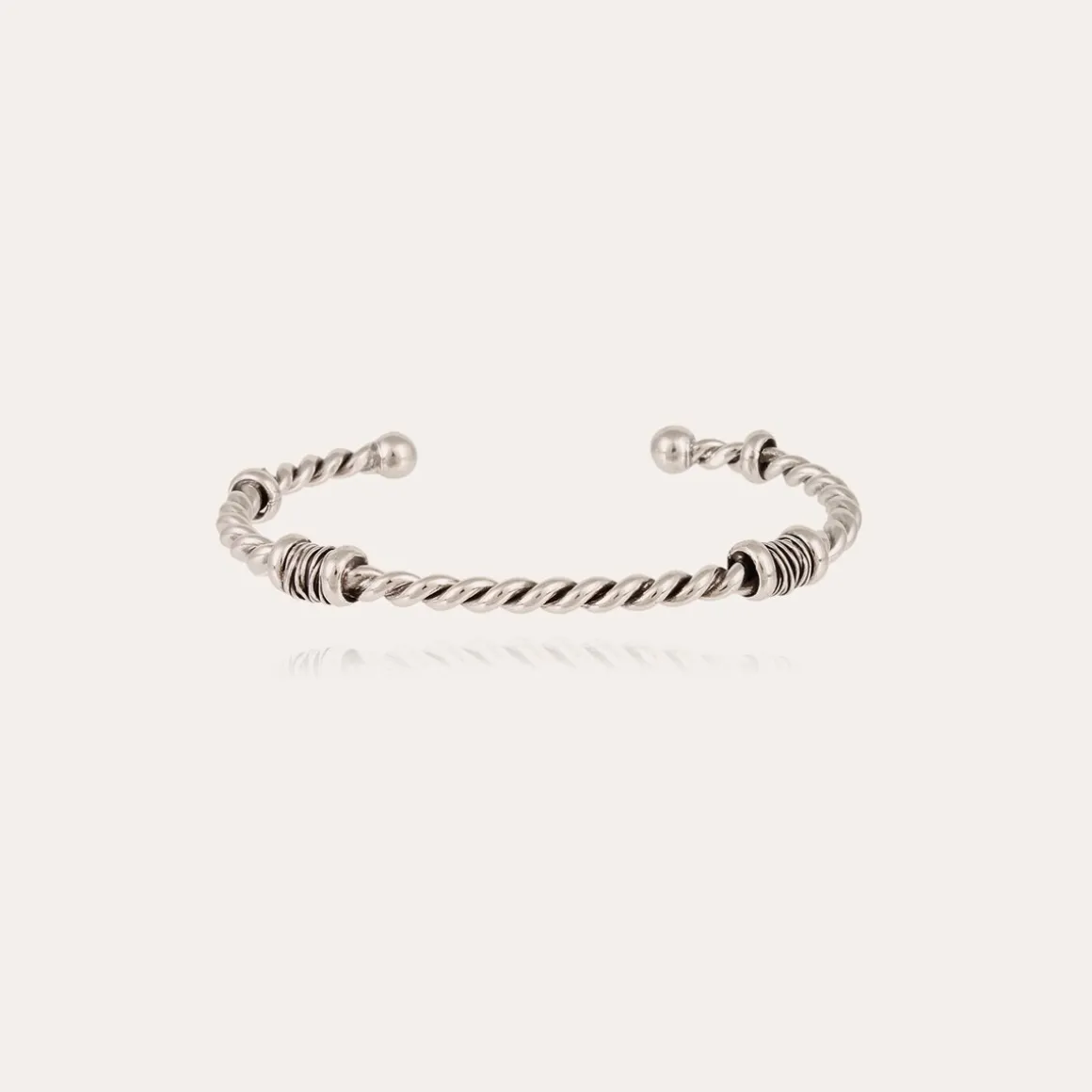 Bracelet Torsade grand modèle argenté