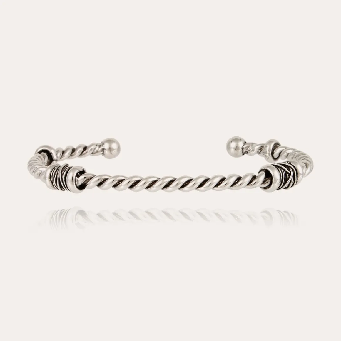 Bracelet Torsade grand modèle argenté