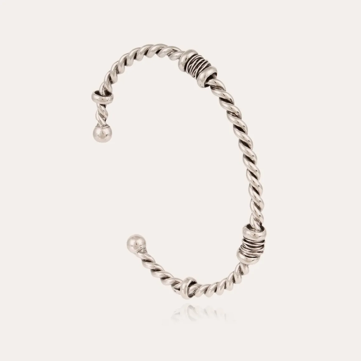 Bracelet Torsade grand modèle argenté