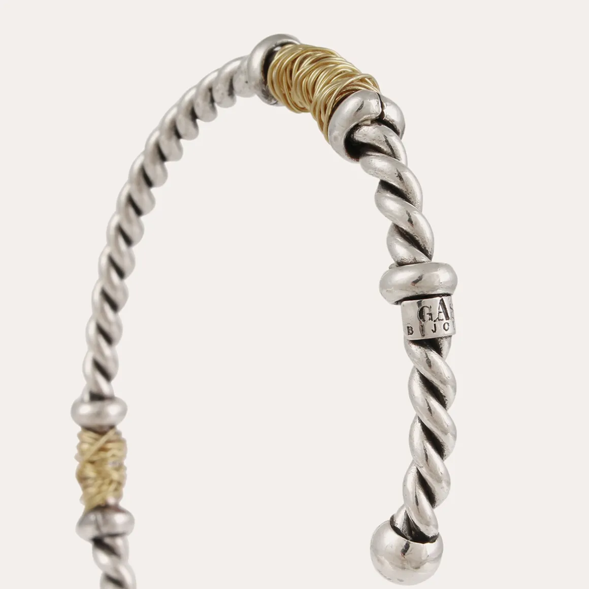 Bracelet Torsade grand modèle bicolore