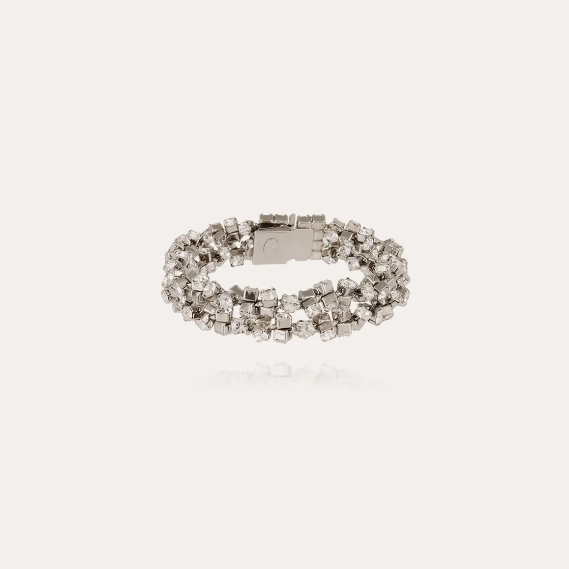 Bracelet Trevise double finition rhodium
