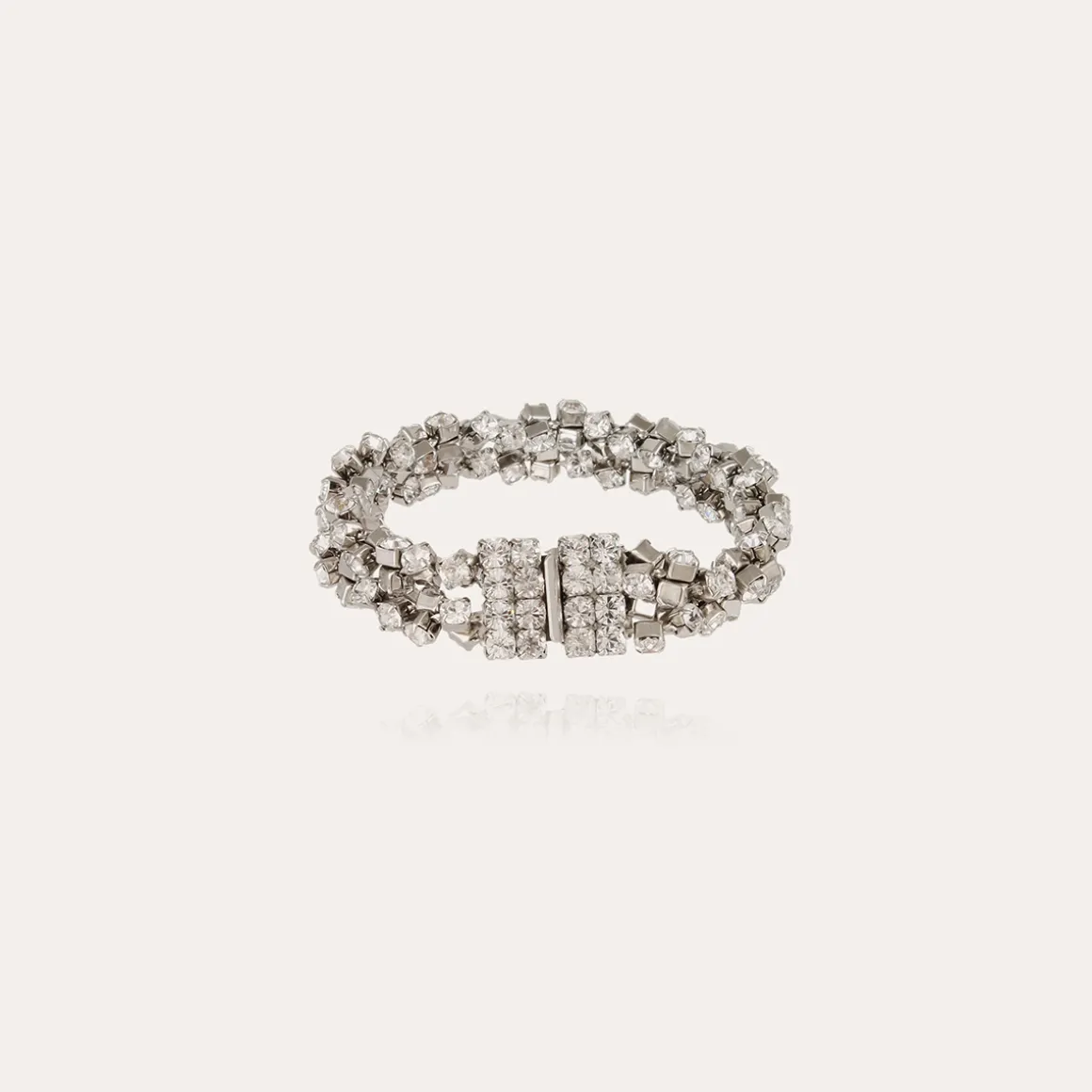 Bracelet Trevise double finition rhodium