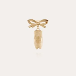 Broche Cigale Bis émail dorée
