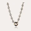 Collier Adrian acétate argenté - Écaille