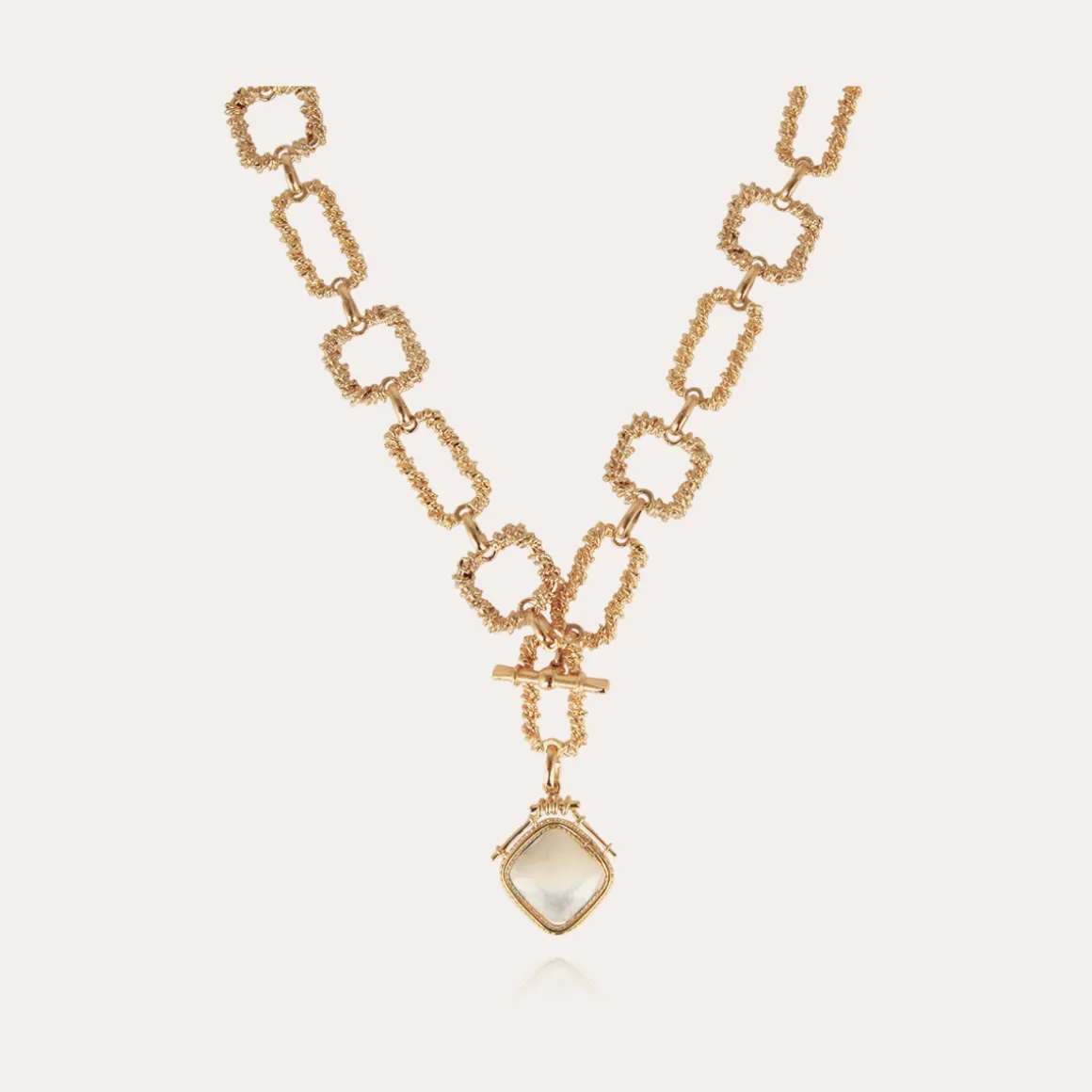 Collier Belem Siena doré - Nacre blanche