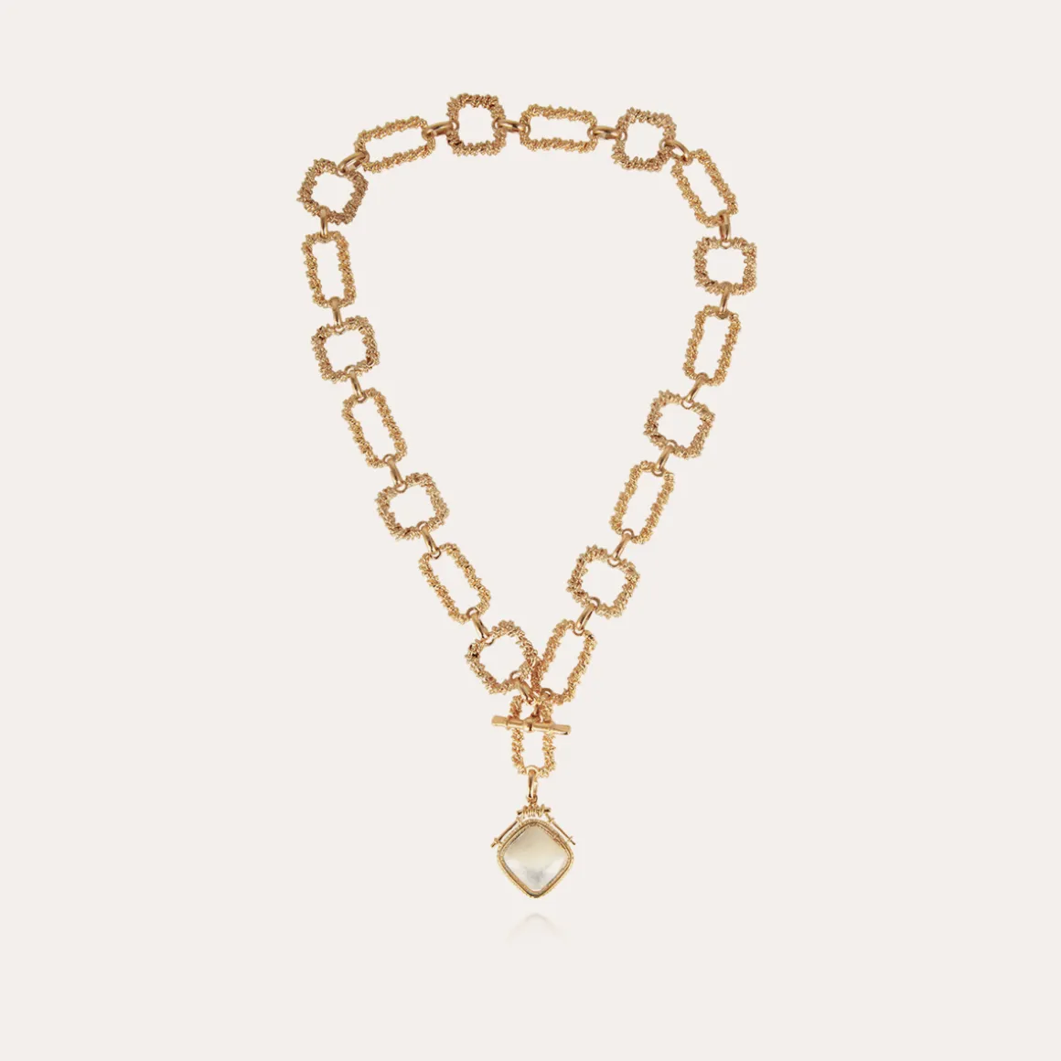 Collier Belem Siena doré - Nacre blanche