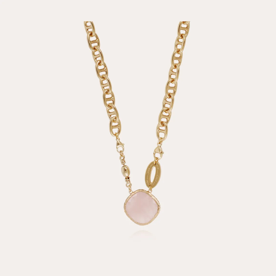 Collier Billy doré - Quartz rose