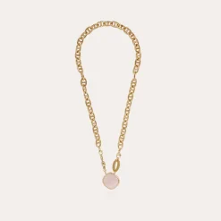 Collier Billy doré - Quartz rose