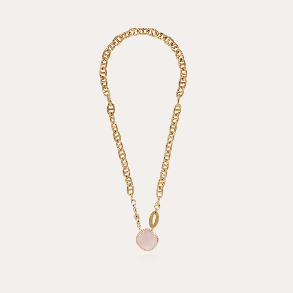 Collier Billy doré - Quartz rose