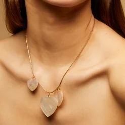 Collier Gilot grand modèle doré - Nacre blanche