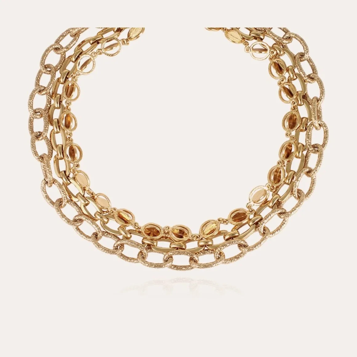 Collier Kamae 3 rangs doré